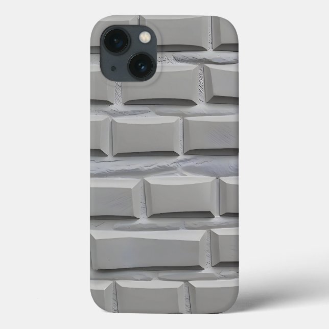 Graue iPhone-Hülle im Ziegeldesign, minimalistisch Case-Mate iPhone Hülle (Rückseite)