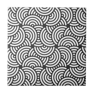 Graue japanische Kurve Deco Fliese