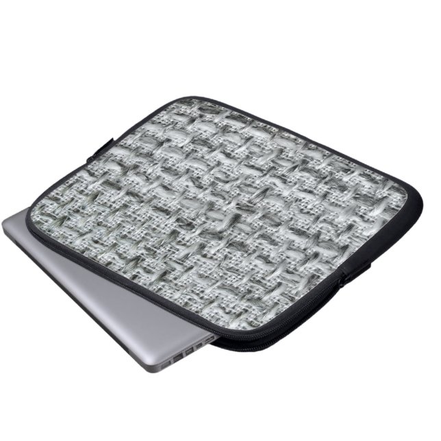 Graue Jute Laptopschutzhülle (Vorne Knopf)