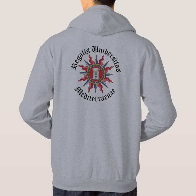 Graue Kapuzenjacke Hoodie (Rückseite)