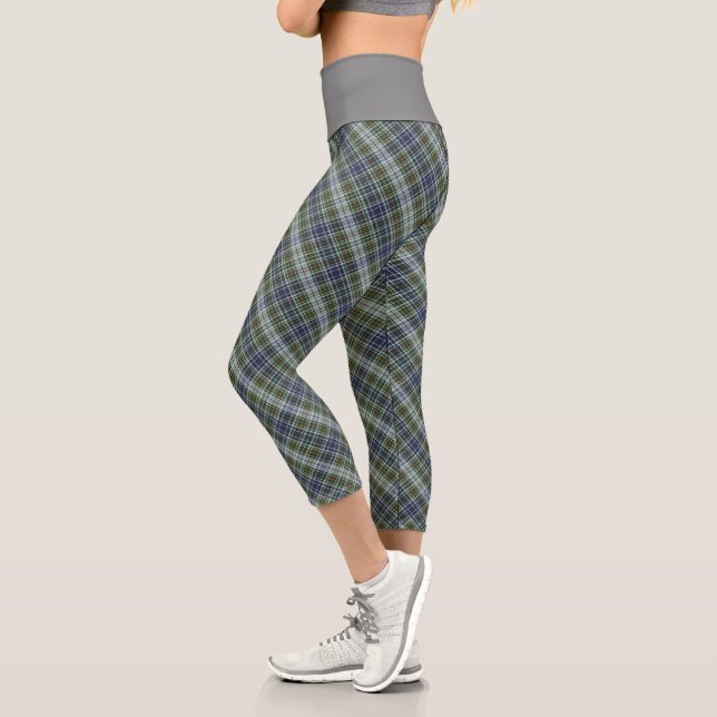 Graue Karierte Capri Leggings (Links)