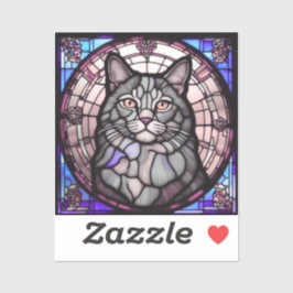Graue Katze  Aufkleber