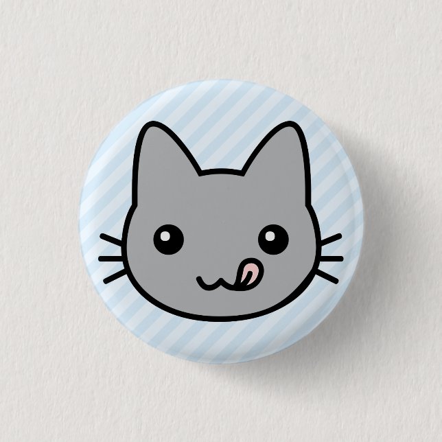 graue Katze Button (Vorderseite)