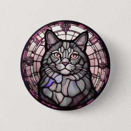 Graue Katze  Button