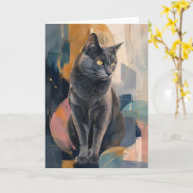 Graue Katze Goldener Blick