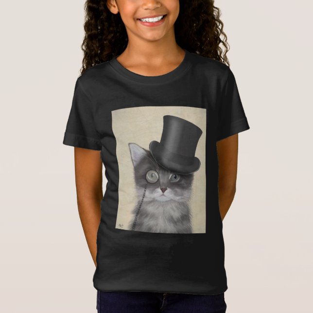 Graue Katze mit Top Hat (Vorderseite)