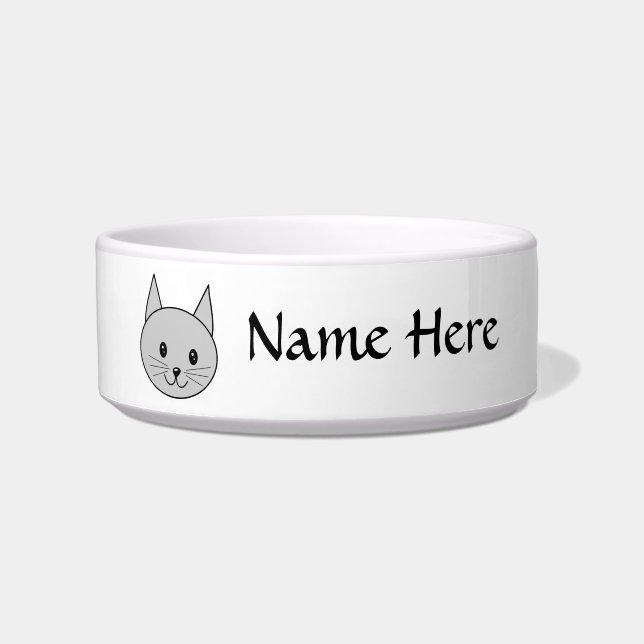 Graue Katze Napf (Vorderseite)