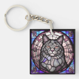 Graue Katze  Schlüsselanhänger