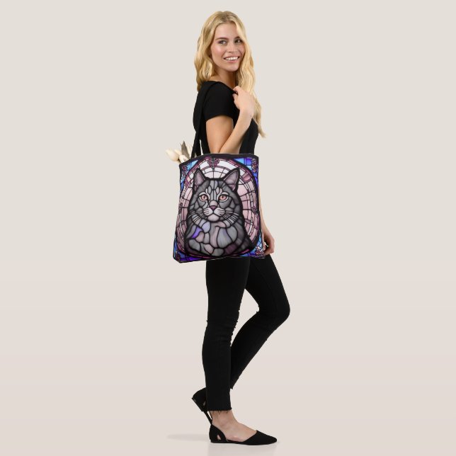 Graue Katze  Tasche (Am Model)