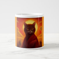 Graue Katze trägt modischen Bademantel in der Sonn