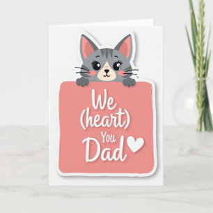 Graue Katze Wir lieben dich Papa Karte