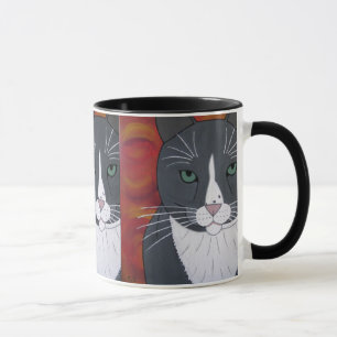 Graue Katzen-Gesichts-Tasse Tasse