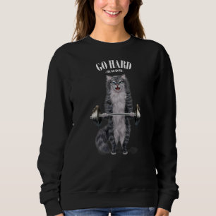 Graue Katzenmuskulatur-Training Gewichtszunahme Fi Sweatshirt