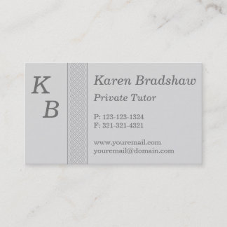 Graue keltische Knoten-privater Tutor-Visitenkarte Visitenkarte