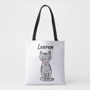 Graue Kitty-Katze Personalisiert Tasche