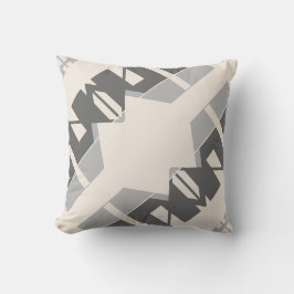 Graue Kohle Beige Formen Diagonal Abstrakt Kissen