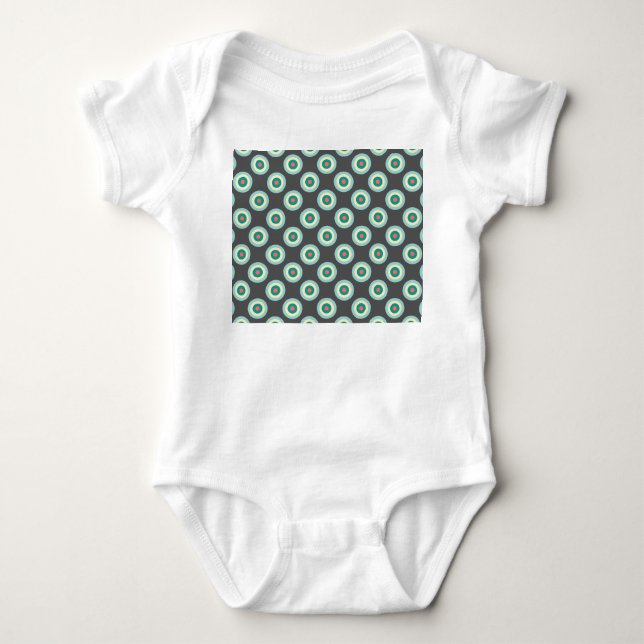 Graue Kombinations-Kreise Baby Strampler (Vorderseite)