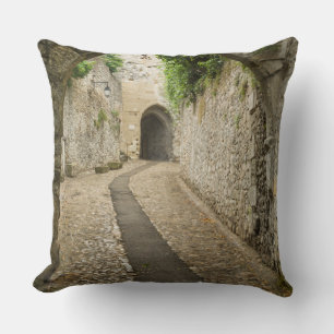 Graue Kopfsteinpflasterstraße, Frankreich Kissen