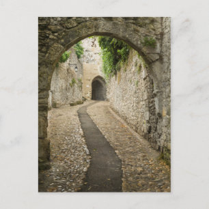 Graue Kopfsteinpflasterstraße, Frankreich Postkarte