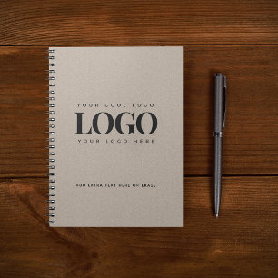 Graue Kraft Paper Look Round Logo Business Custom Notizblock