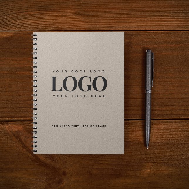 Graue Kraft Paper Look Round Logo Business Custom Notizblock (Von Creator hochgeladen)