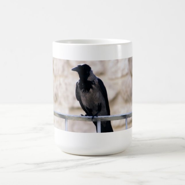 Graue Krähen-Tasse Kaffeetasse (Mittel)