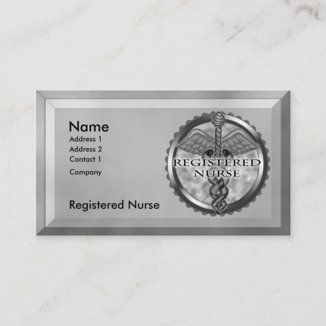 Graue Krankenschwester Visitenkarte (Vorderseite)