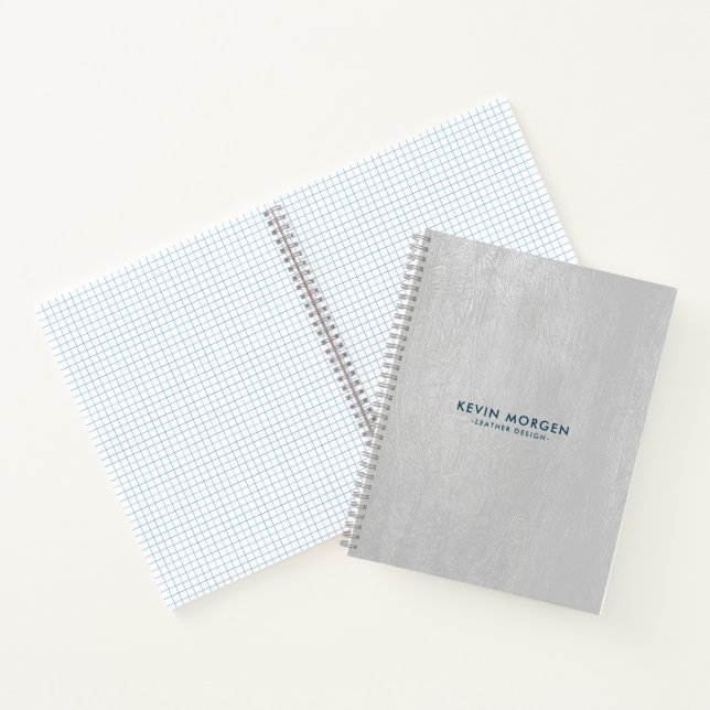 Graue Kunstledertextur Notizbuch (Innenseite)