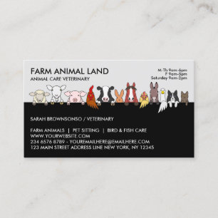Graue landwirtschaftliche Tiertermin-Veterinärbesu Visitenkarte
