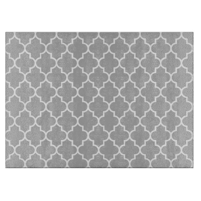 Graue Latticework, Quatrefolie, marokkanische Trel Schneidebrett (Vorderseite)