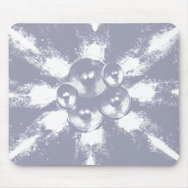 Graue Lautsprecher mit hohem Kontrast Mousepad (Vorne)