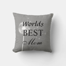Graue Leinwand-Weltbestes Mama-Kissen mit Kissen