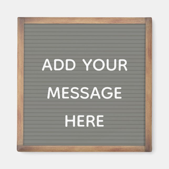 Graue Letterboard in Frame Custom Message Magnet (Vorne)