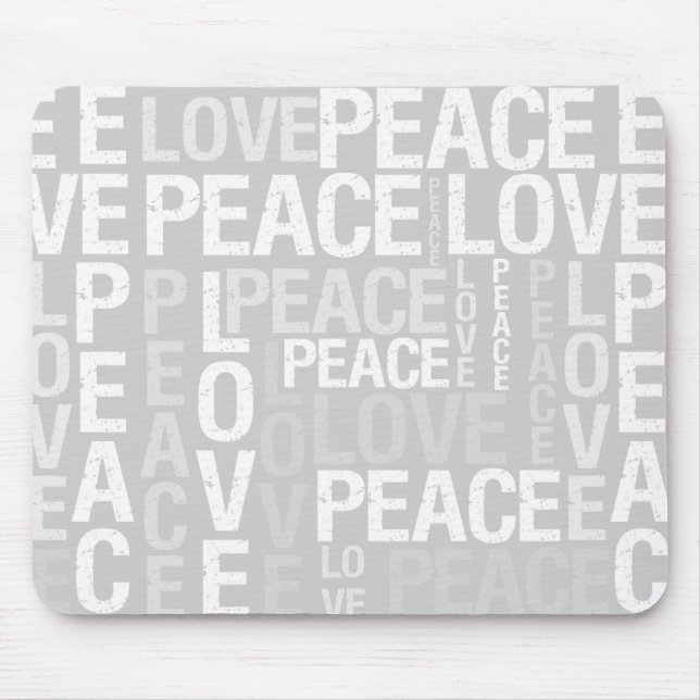 Graue Liebe Friedenstyppografie Mousepad (Vorne)