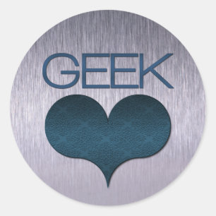 Graue Liebe (Herz) Sticker, dunkelblau Runder Aufkleber