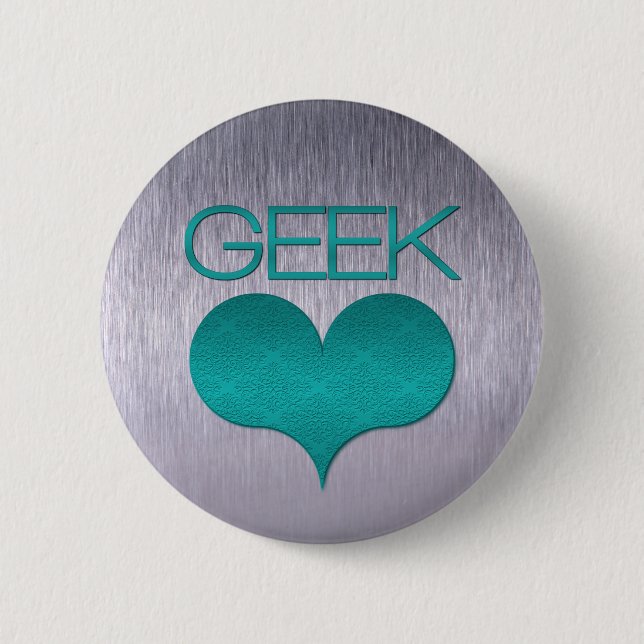 Graue Liebe (Herz), Türkis Button (Vorderseite)