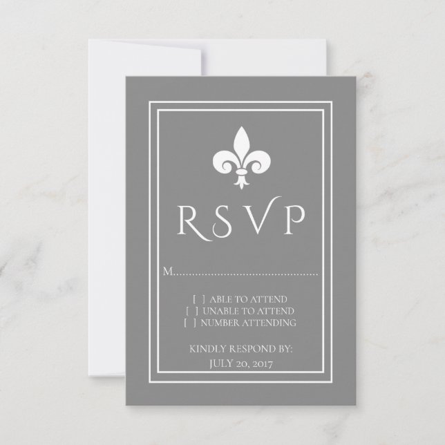 Graue Lilie Wedding RSVP Card (Vorderseite)