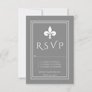 Graue Lilie Wedding RSVP Card Karte