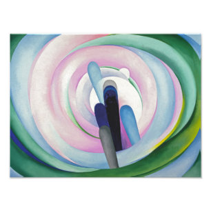 Graue Linien mit Schwarz, Blau und Gelb   O'Keeffe Fotodruck