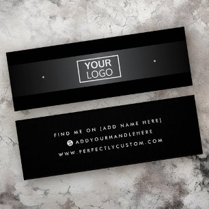 Graue Logo-Farbverlaufskarte schwarzer Ohrring