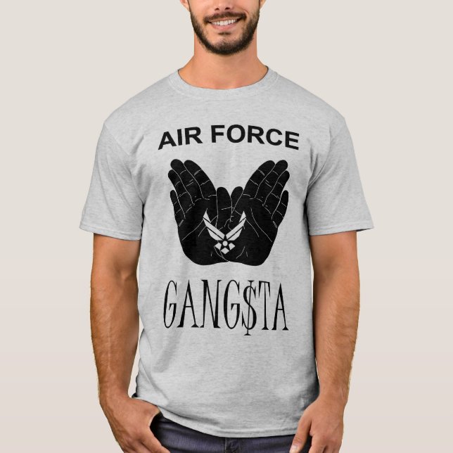 Graue Luftwaffe Gangsta T-Shirt (Vorderseite)