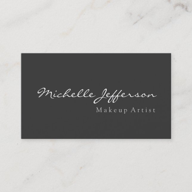 Graue Makeup Artist Script Profession Business Car Visitenkarte (Vorderseite)