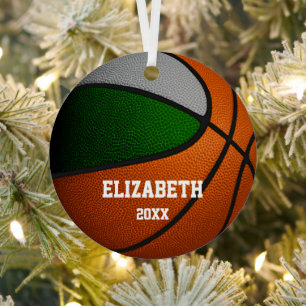 Graue Mannschaft färbt Jungs Basketball Ornament Aus Metall