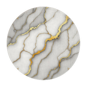 Graue Marmor-Gold-Verzierte Rahmenstruktur Schneidebrett