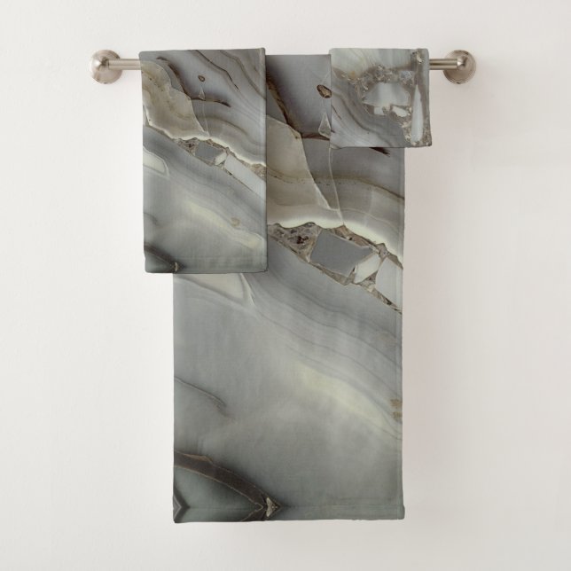 Graue Marmor mit Goldvene Badhandtuch Set (Insitu)