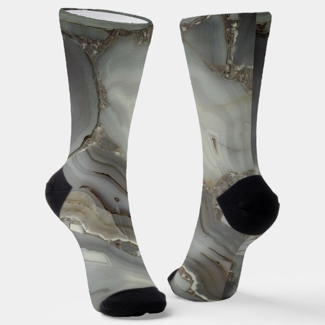 Graue Marmor mit Goldvene Socken (Gewinkelt)