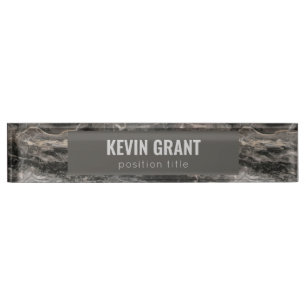 Graue Marmorstein-Texturnameplate Namensplakette