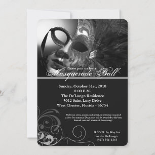 Graue Masquerade Ball Maskenkostüm Halloween Teil Einladung