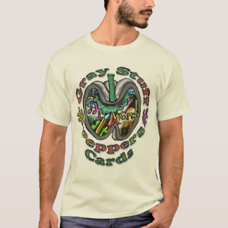 Graue Material-Paprikaschoten-T-Shirts T-Shirt