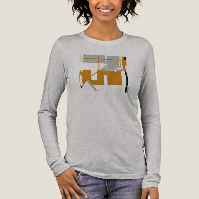 Graue, MCM inspiriert Geometrie-Abstrakt Tri-Blend Shirt (Vorderseite)
